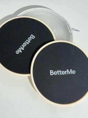 BetterMe Core Sliders in Black with Beige Trim (Pair)